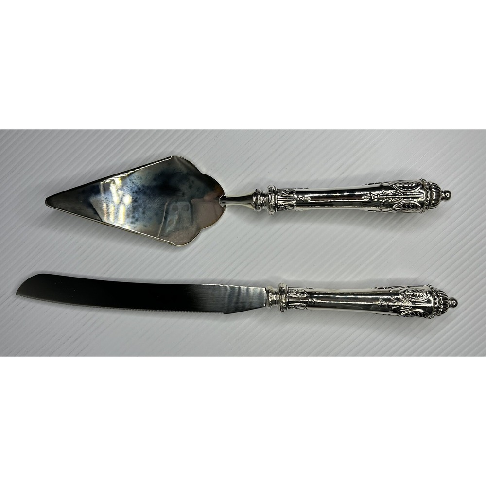 Bombay Company Silver Cake Server and Knife Set